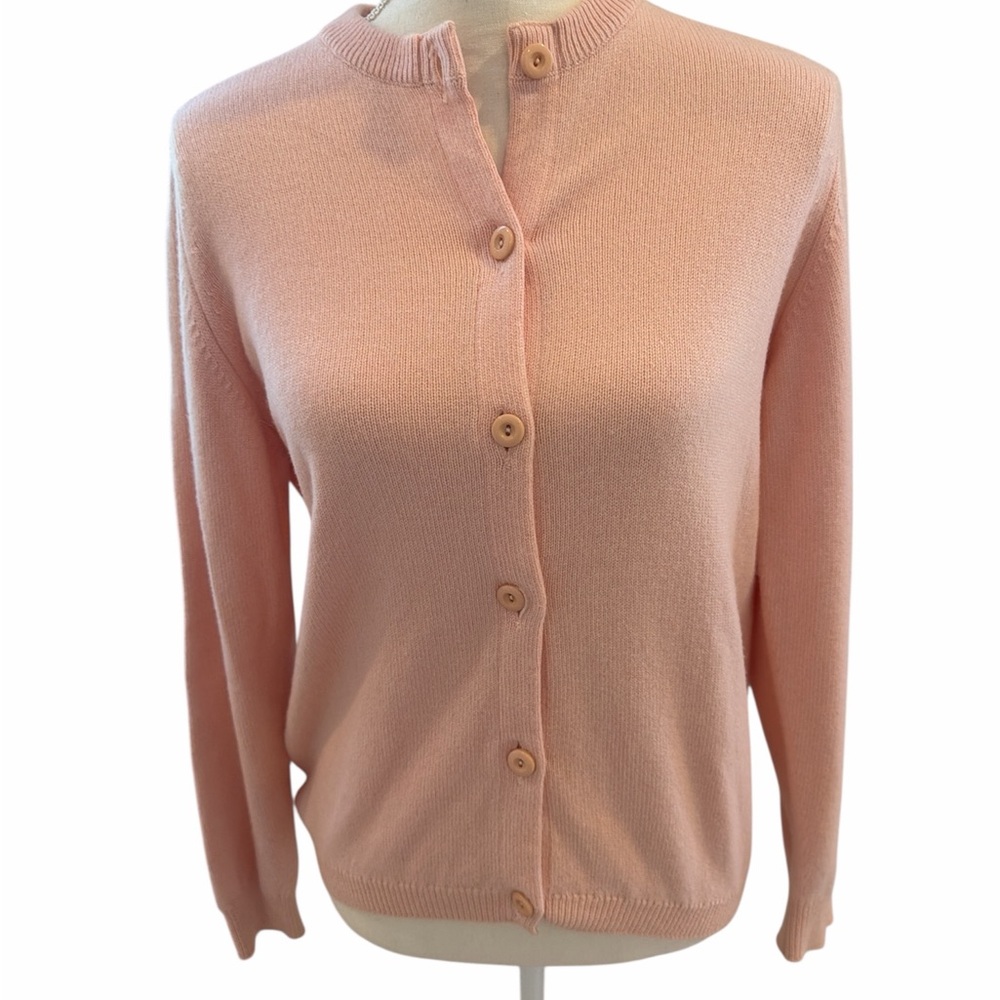 Ballantyne for Harrods London 100% Scottish Cashmere Cardigan Pink Size 38